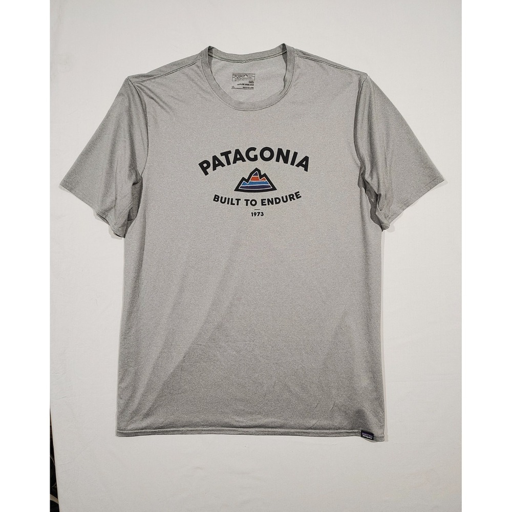 Patagonia Mens T Shirt XL Capilene Cool Daily Short Sleeve Gray Tee Graphic